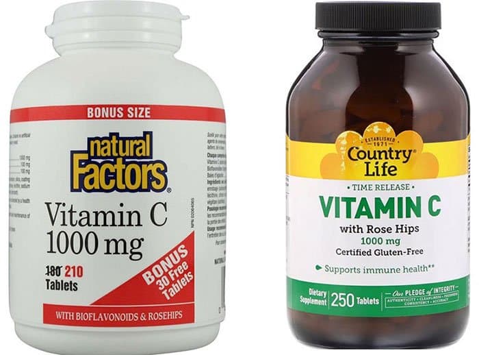 Natural Factors Vitamin C и Country Life с шиповником.