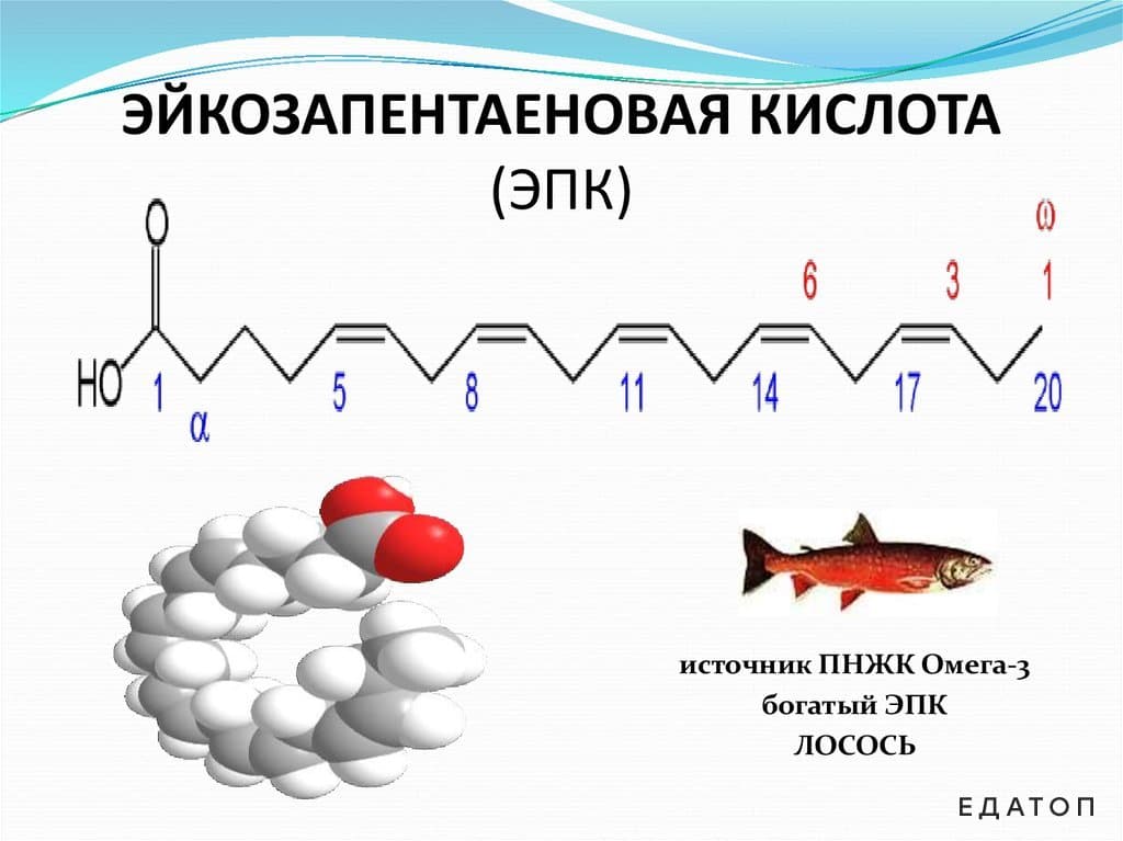 Формула эйкозапентаеновой кислоты.