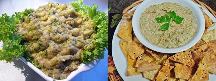 Перетертые баклажаны на закуску.