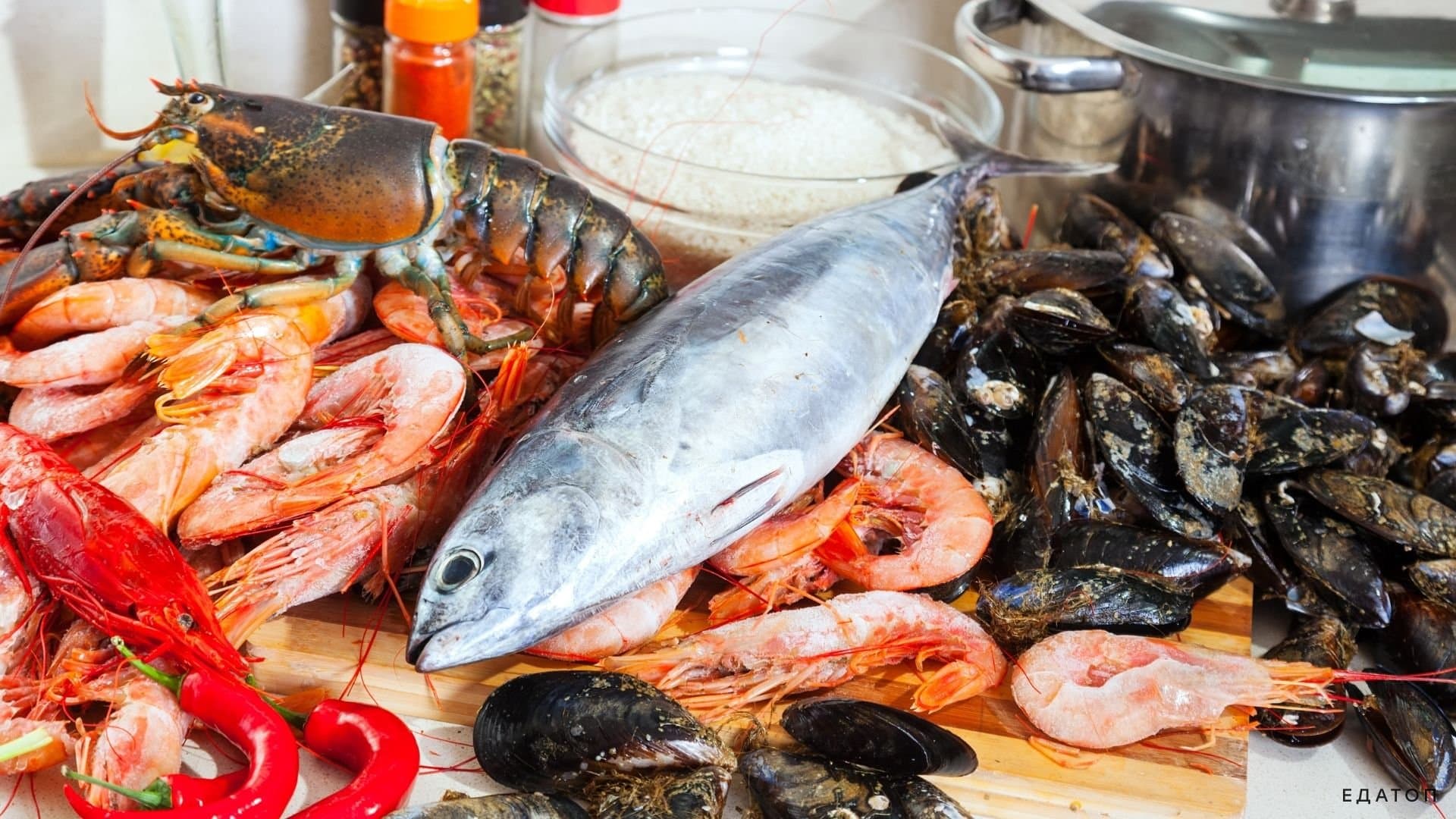 Морепродукты и рыба в питании.