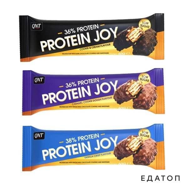 Батончик Protein Joy от QNT содержит 230 ккал.