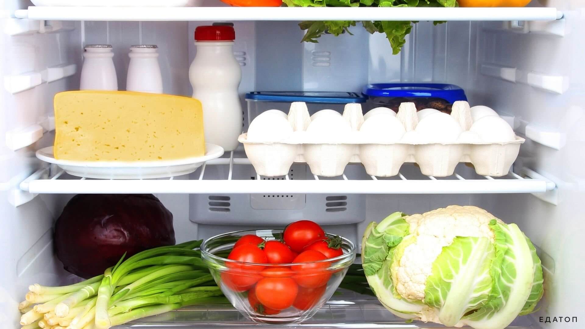 Размер холодильника влияет на количество купленных продуктов.