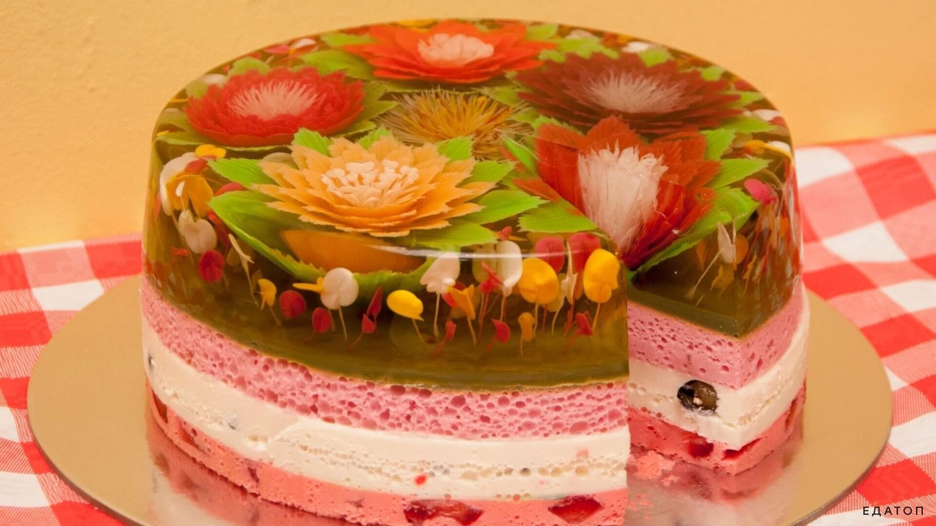 Желейный фруктовый торт – вкусное, полезное и красивое десертное угощение.