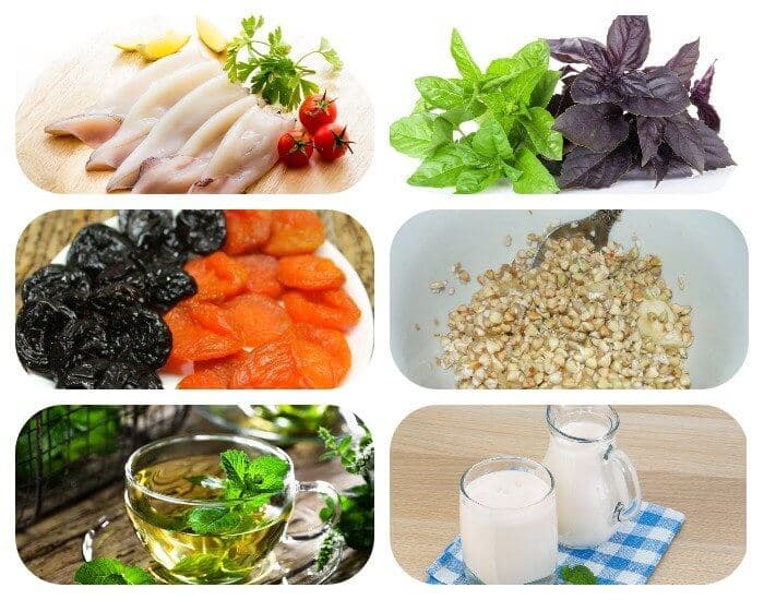 Некоторые из разрешенных продуктов при гипертонии.