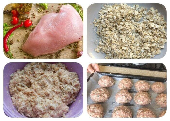 Котлеты с индейкой и с добавлением овсяных хлопьев.