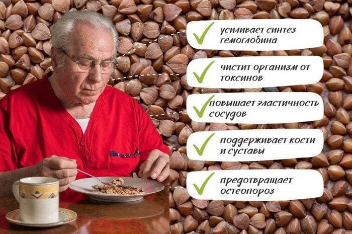 Польза гречки для людей преклонного возраста.